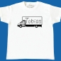 Preview: Kinder T-Shirt - Transporter mit Namen