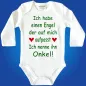 Preview: Bedruckter Babybody mit Engel‑Spruch für Neugeborene