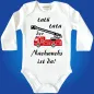 Preview: Feuerwehr Baby‑Body mit rotem Feuerwehrauto