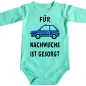 Preview: Baby‑Body mit Polizeiauto und Spruch „Für Nachwuchs ist gesorgt“