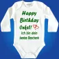 Preview: Baby-Body mit Druck Happy Birthday
