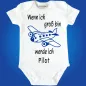 Preview: Baby-Body mit Flugzeug Pilot Pilotin