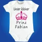 Preview: Baby bodysuit with crown print