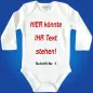 Preview: Baby-Body mit komplett freier Textwahl