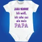 Preview: Bedruckter Babybody mit witzigem Papa‑Design