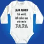 Preview: Babybody mit Fun‑Spruch für Papa oder Mama
