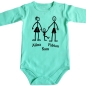 Preview: Bio Baby-Body - Strichmännchen Familie MIT oder OHNE Wunschnamen