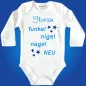 Preview: Baby‑Body mit humorvollem „Funkel‑Nigelnagelneu“ Aufdruck