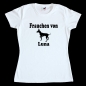 Preview: Fun Damen T-Shirt - Frauchen von (Hundename)