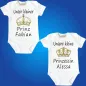 Preview: Baby-Body mit Druck Prinz und Prinzessin