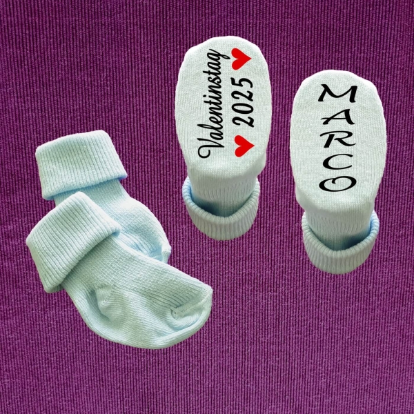 Babysocken zum Valentinstag