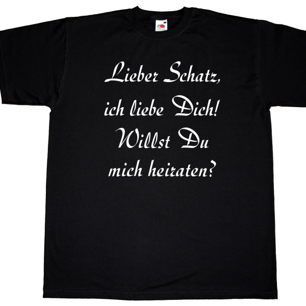 Basic T-Shirt - Hochzeitsantrag Heiraten Antrag