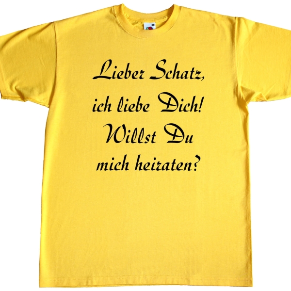 Basic T-Shirt - Hochzeitsantrag Heiraten Antrag