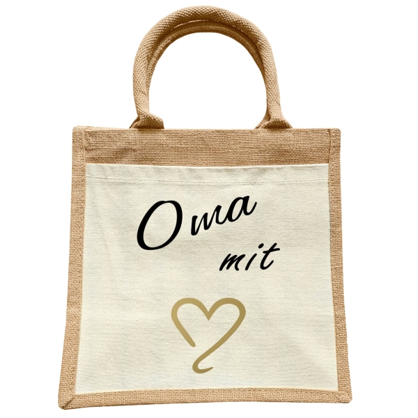 Jute Erwachsenen Tasche - Liebesbeweis mit Herz