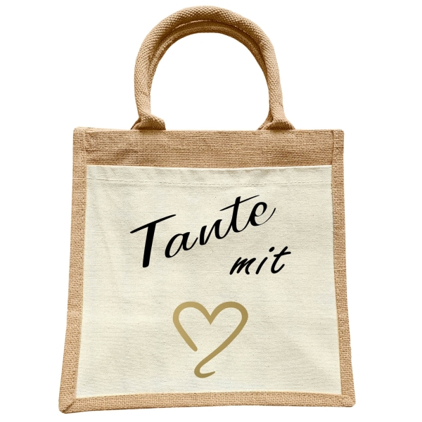 Jute Erwachsenen Tasche - Liebesbeweis mit Herz