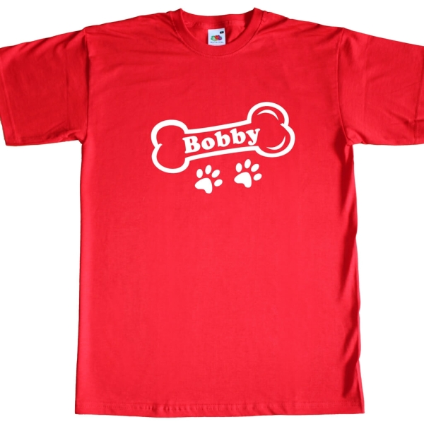 Herren T-Shirt - Hundeknochen mit Wunschname