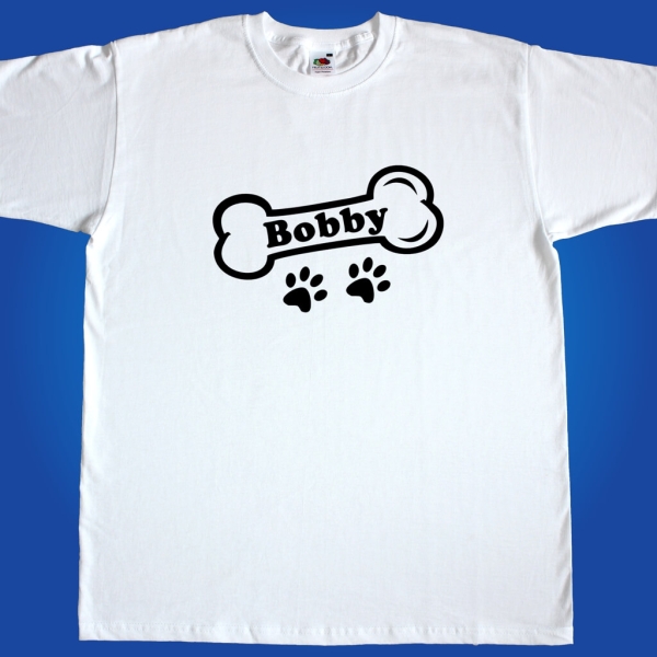 Herren T-Shirt - Hundeknochen mit Wunschname