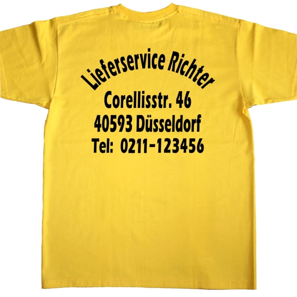 T-Shirt mit Werbedruck - Lieferservice Lieferdienst