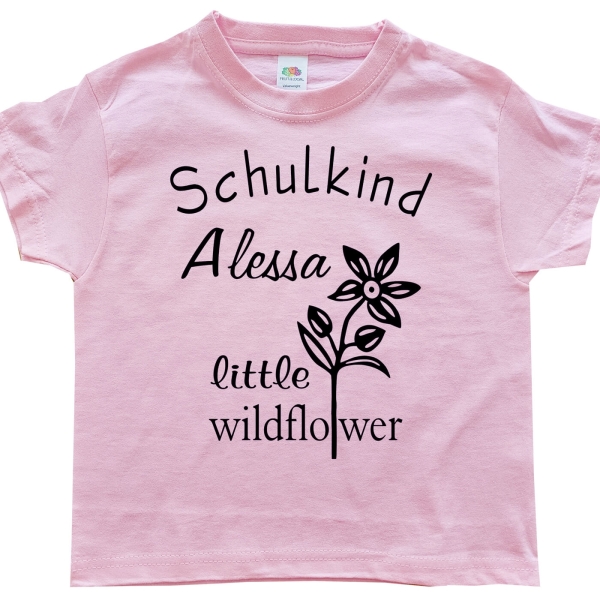 Kinder T-Shirt Schulkind Blume