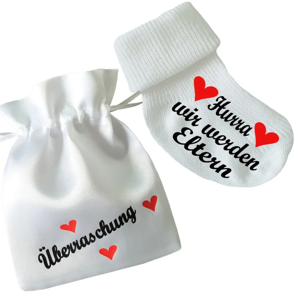 Babysocken mit Druck Wir werden Eltern
