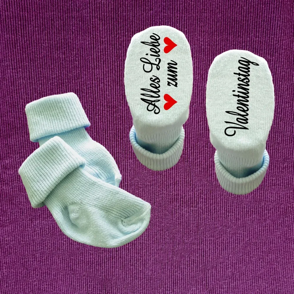 Preview: Babysocken mit Druck Valentinstag