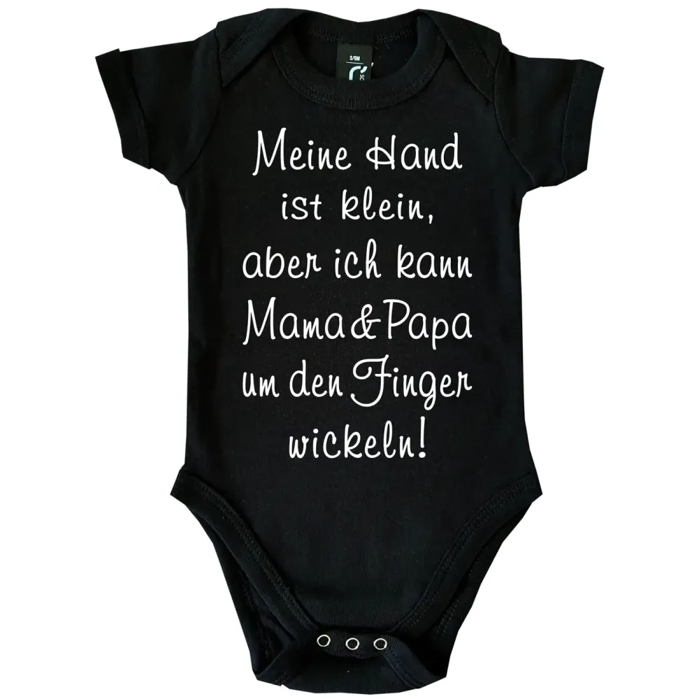 Preview: Babybody mit Spruch Um den Finger wickeln