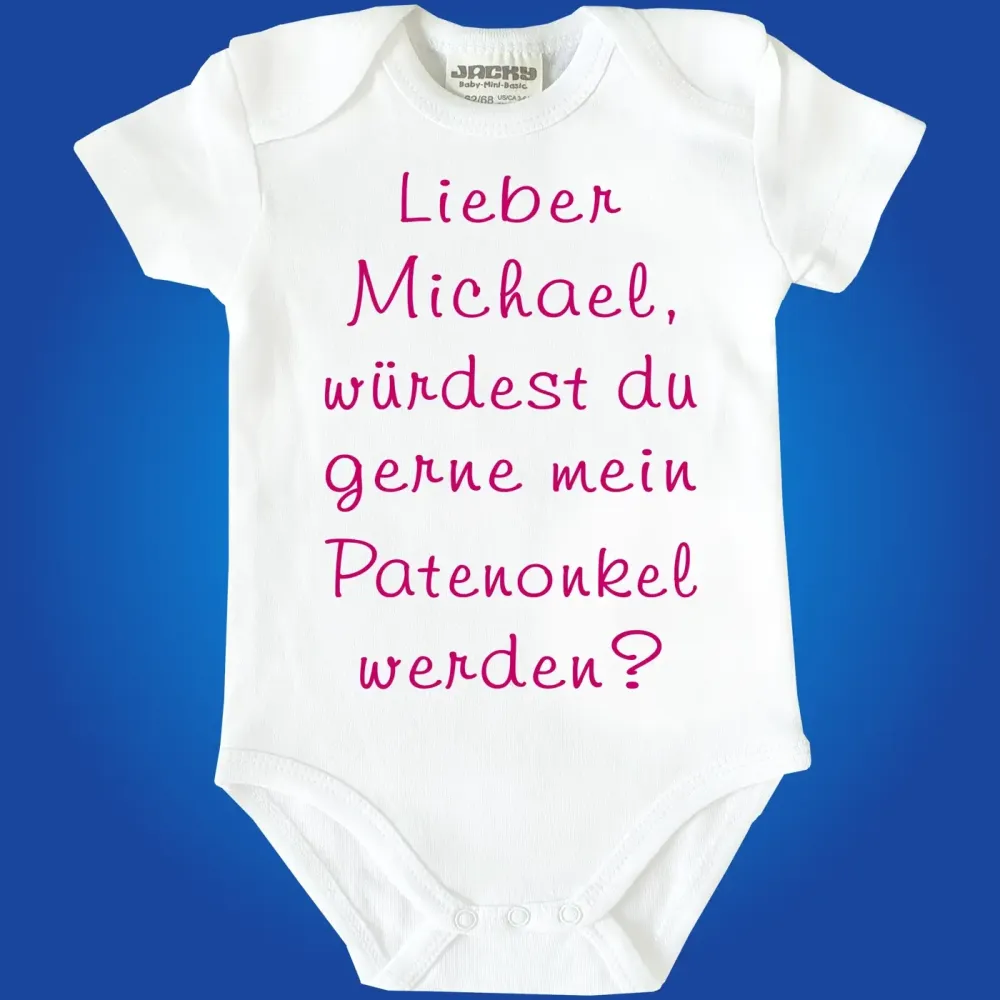 Baby-Body Patentante - Patenonkel - Paten - Taufpaten - Pateneltern