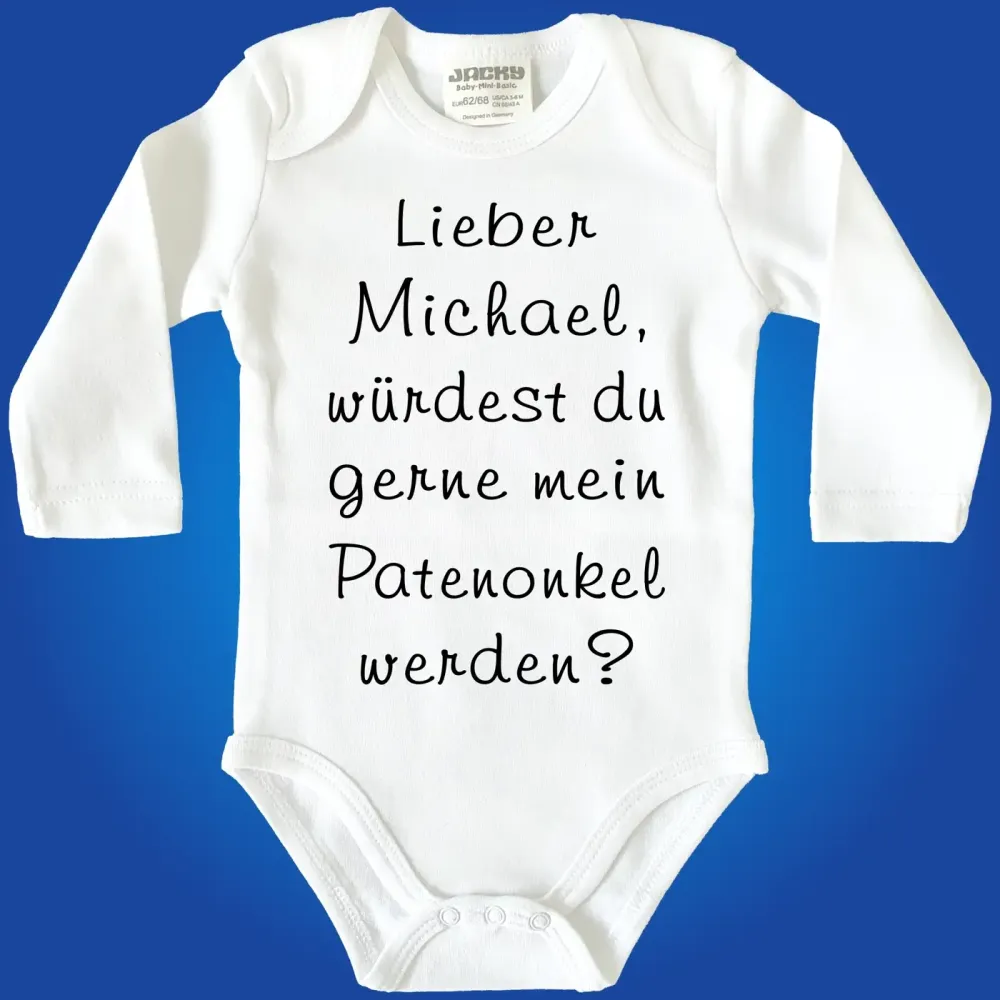 Preview: Baby-Body mit Druck zur Taufe