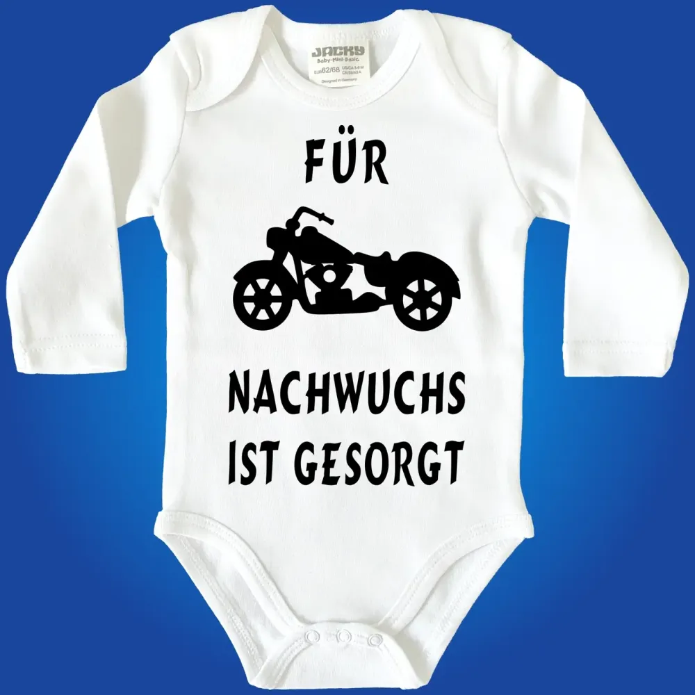 Strampler mit Motorrad Biker