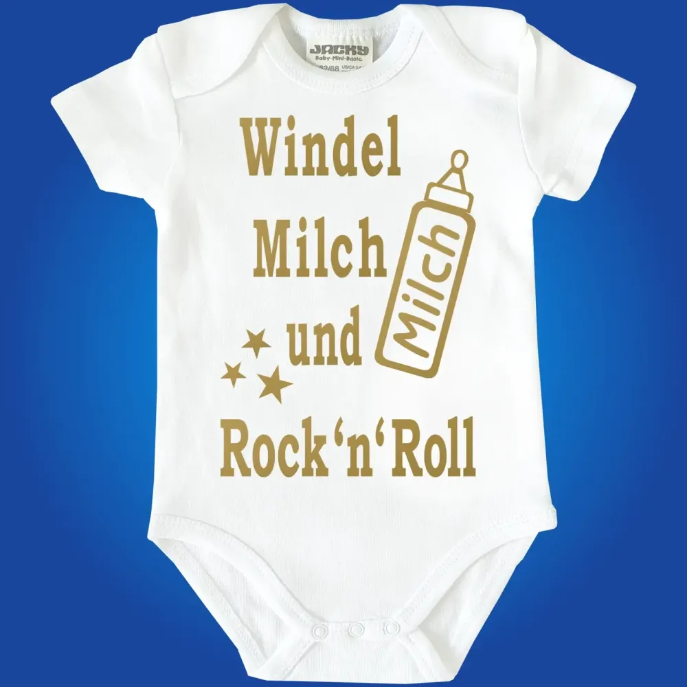 Preview: Babybody mit Aufdruck Rock and Roll