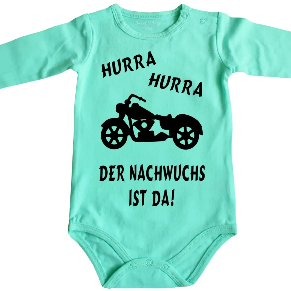 Baby-Body Biker mit Motorrad