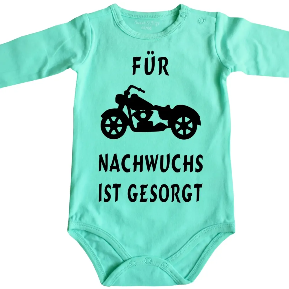Babybody Biker mit Motorrad
