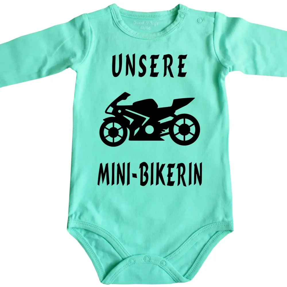 Baby-Body Biker mit Motorrad