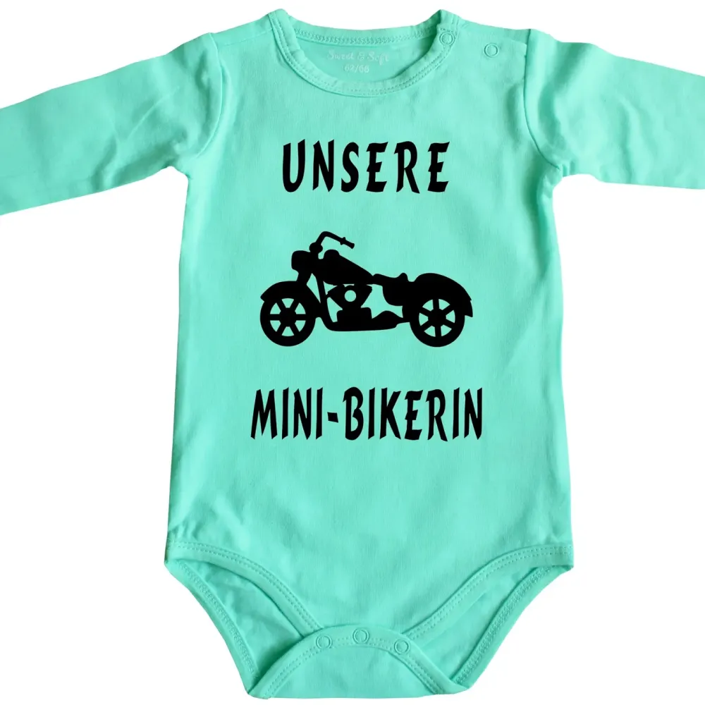 Preview: Baby‑Body mit Chopper‑Motiv und witzigem Spruch