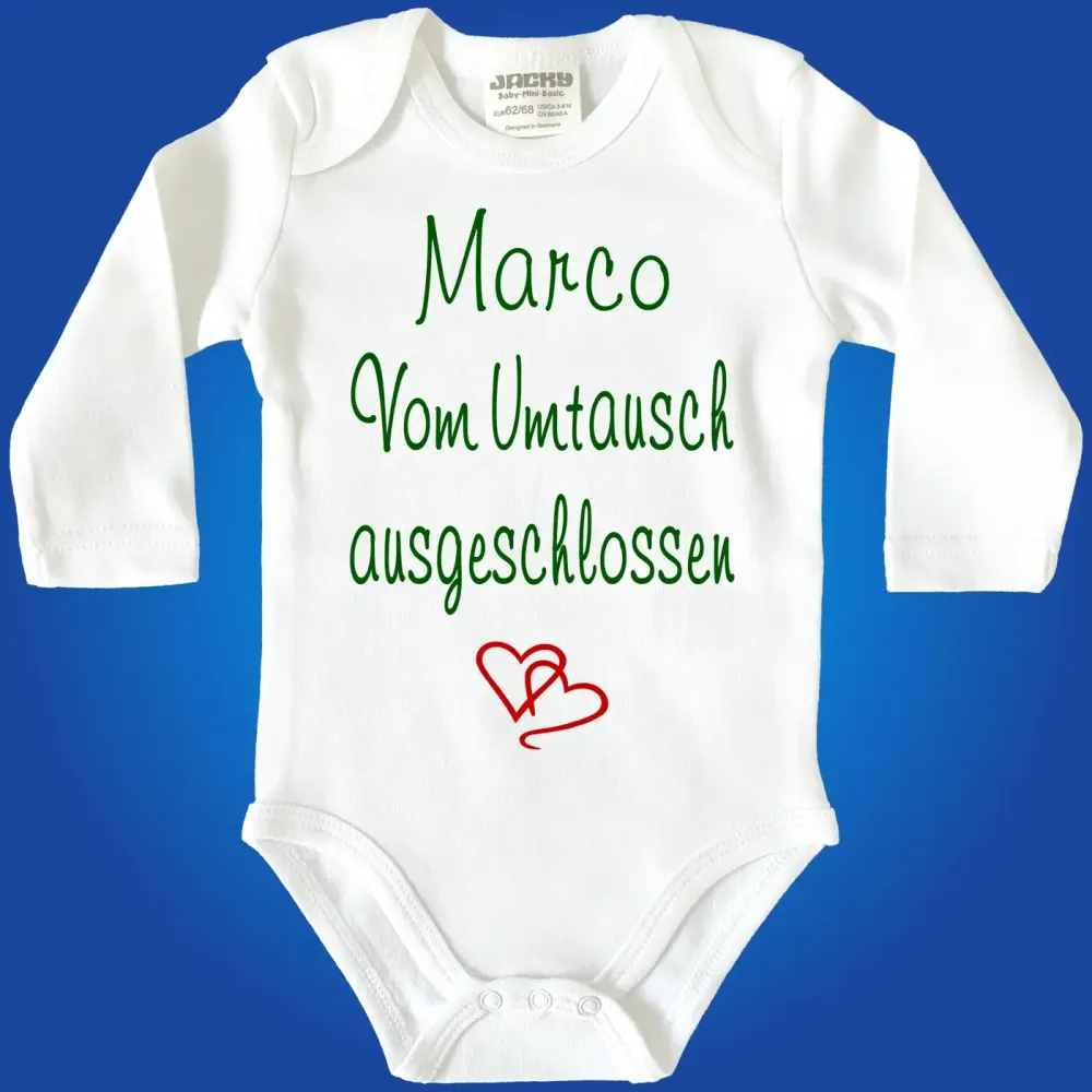 Baby-Body individuell Personalisiert