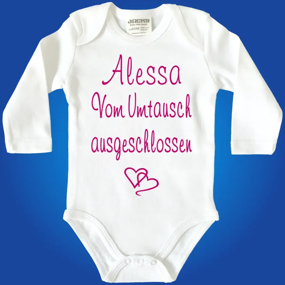 Preview: Baby-Body mit Wunschname - Personalisiert