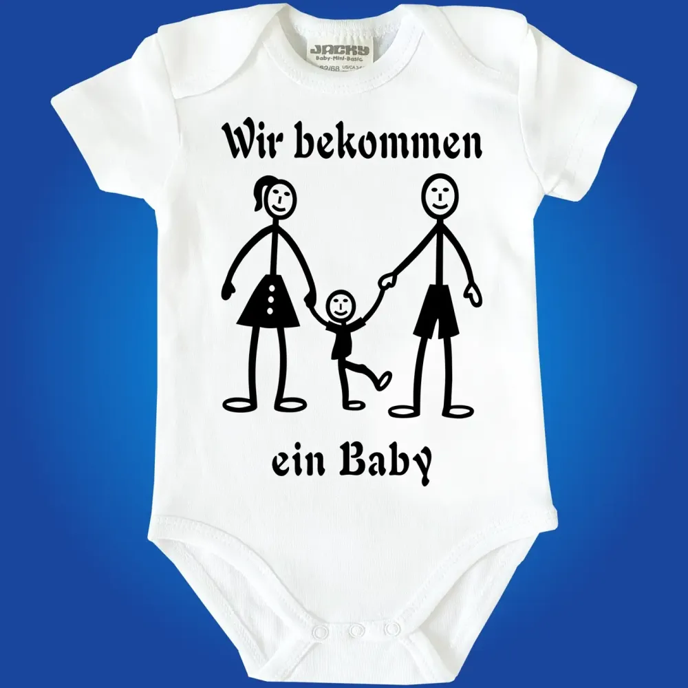 Baby-Body mit Schwangerschaftsmitteilung