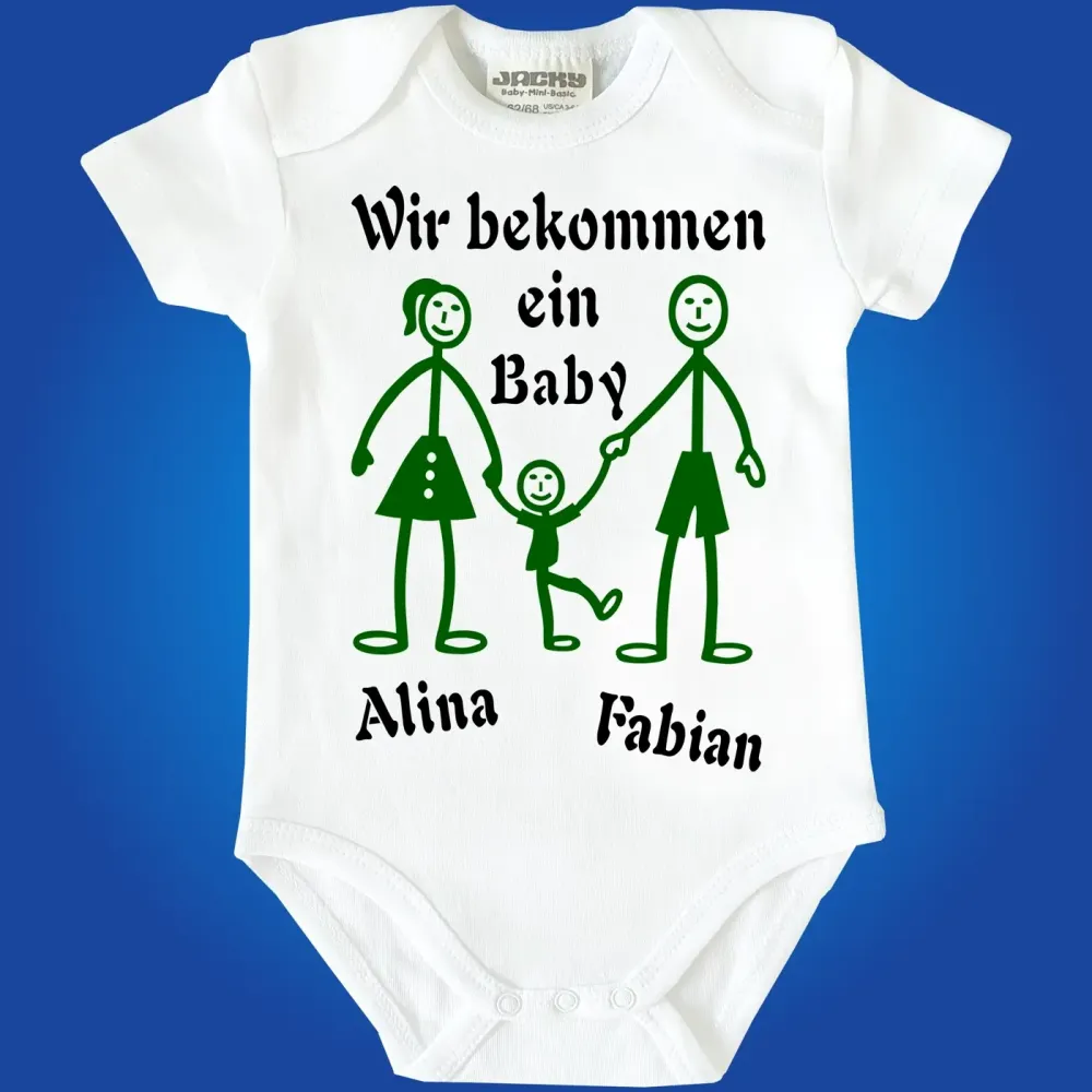 Baby-Body mit Druck Baby bekommen