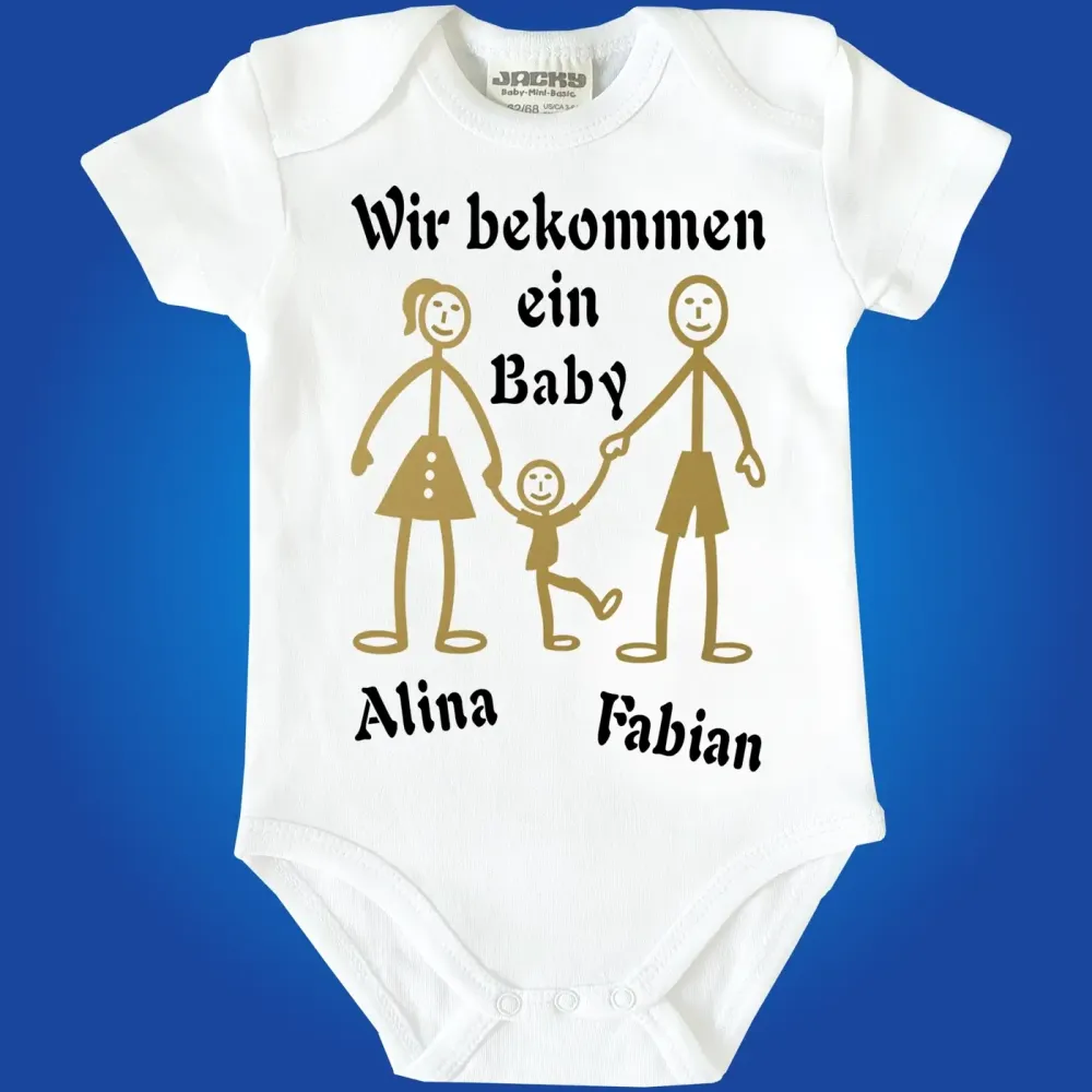 Preview: Baby-Body mit Druck Schwanger