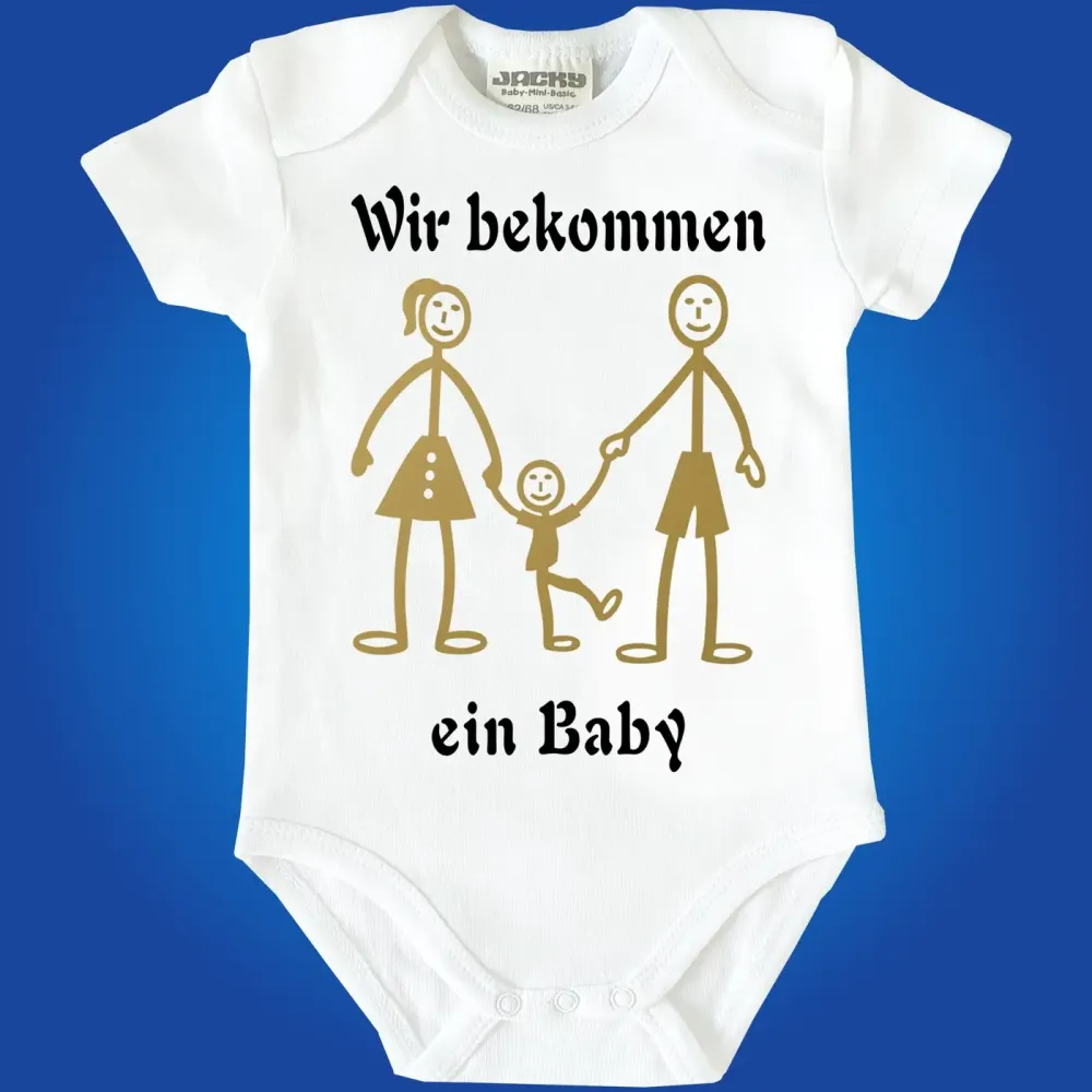 Preview: Baby-Body mit Druck Strichmännchen