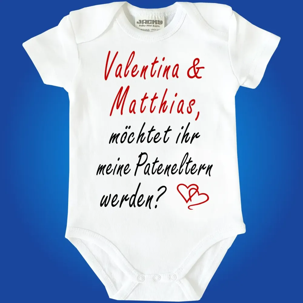 Babybody mit Aufdruck Pateneltern