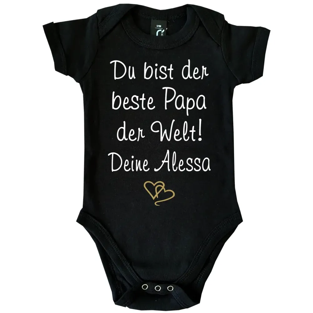 Preview: Baby-Body mit Aufdruck Bester Papa der Welt