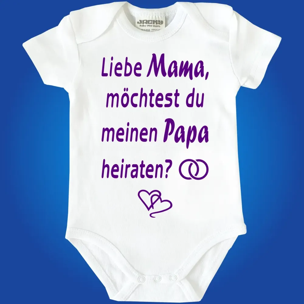 Baby-Body mit Aufdruck Heiratsantrag