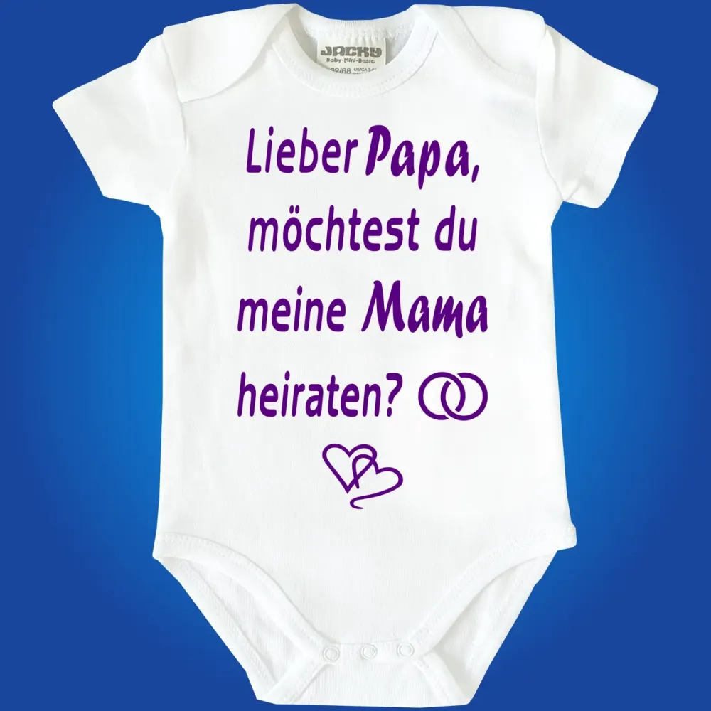 Baby-Body mit Aufdruck Hochzeitsantrag