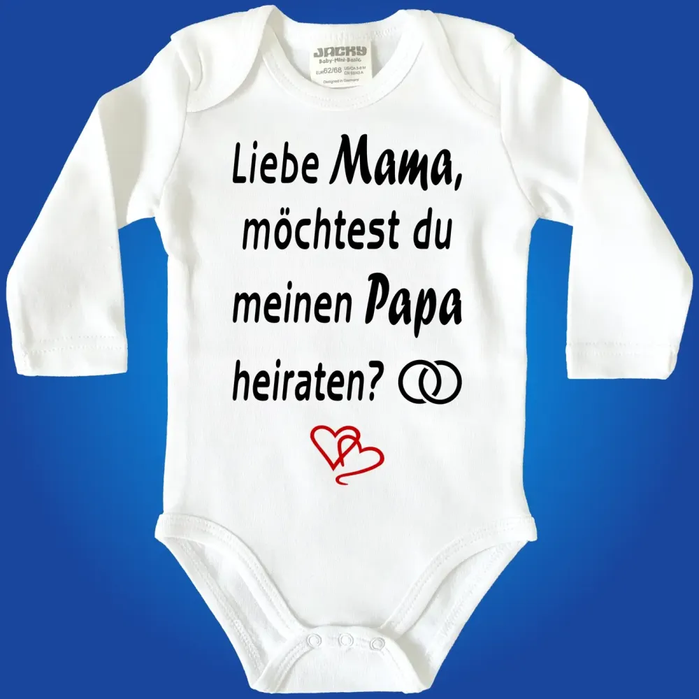 Baby-Body mit Druck Hochzeitsantrag