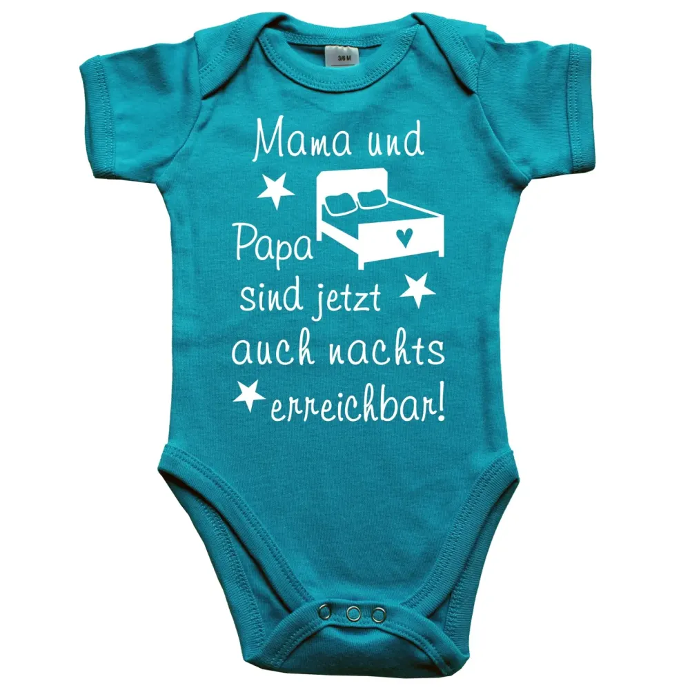 Lustiger Babybody mit humorvollem Eltern‑Spruch