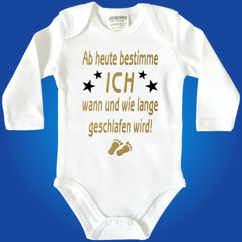 Babybody mit humorvollem Aufdruck über Mama und Papa