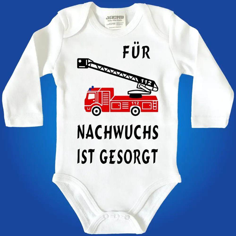 Baby-Body Feuerwehr Nachwuchs mit Feuerwehrauto