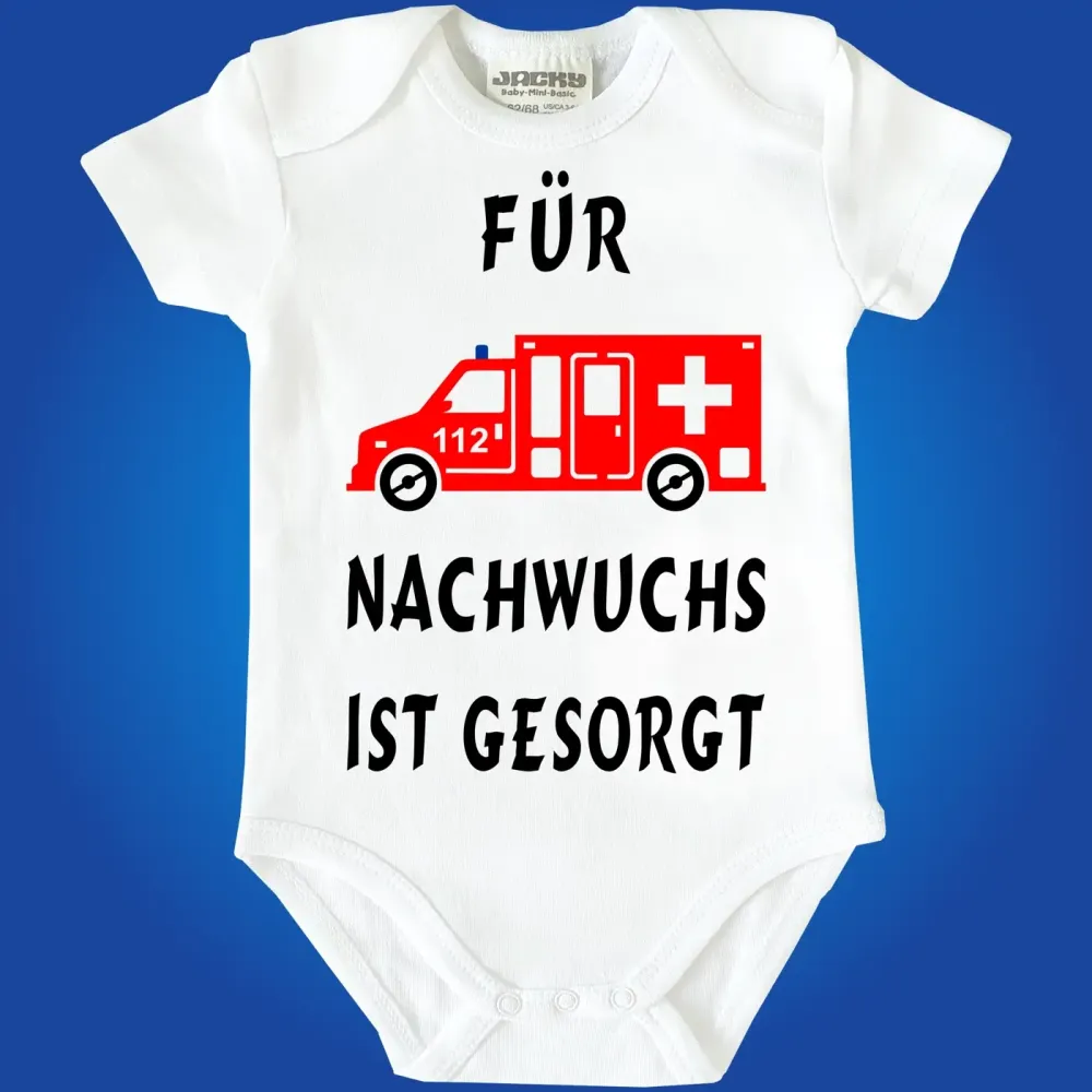 Baby-Body mit Rettungswagen Notarzt