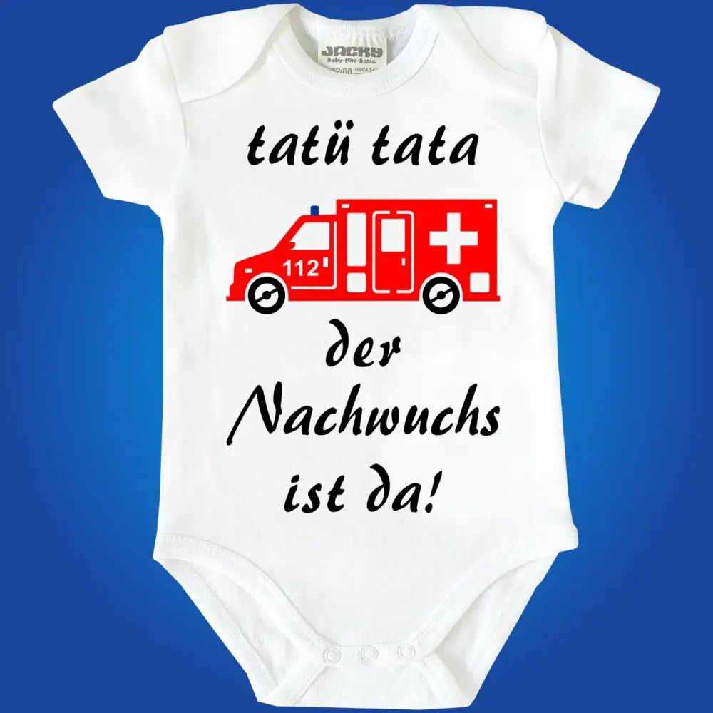 Babybody mit Rettungswagen Notarzt